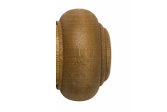Hallis Modern Country Button 45mm Wooden Curtain Pole Finial - Light Oak