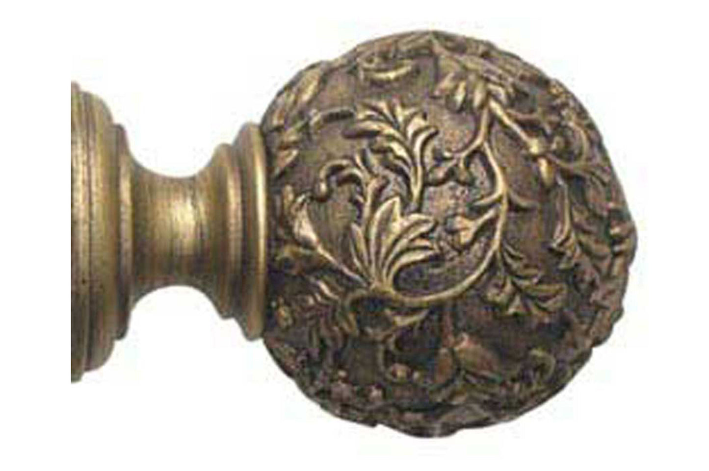 Hallis Modern Country Floral Ball 45mm Wooden Curtain Pole Finial - Gold Black