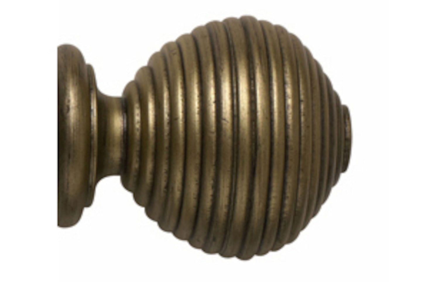 Hallis Modern Country Ribbed Ball 45mm Wooden Curtain Pole Finial - Gold Black