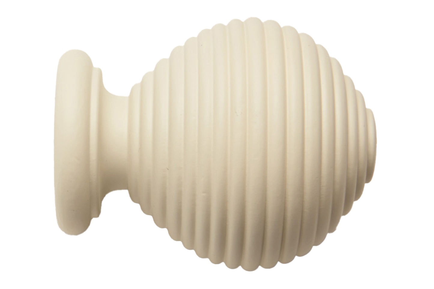 Hallis Modern Country Ribbed Ball 45mm Wooden Curtain Pole Finial - Pearl