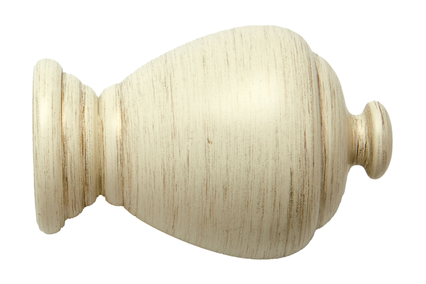 Hallis Modern Country Sugar Pot 45mm Wooden Curtain Pole Finial - Brushed Cream
