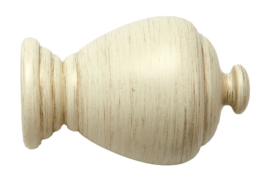 Hallis Modern Country Sugar Pot 45mm Wooden Curtain Pole Finial - Brushed Cream