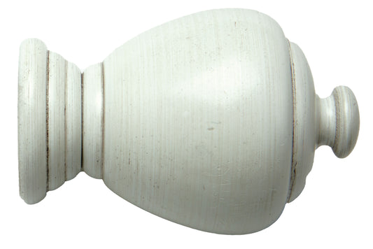 Hallis Modern Country Sugar Pot 45mm Wooden Curtain Pole Finial - Brushed Ivory