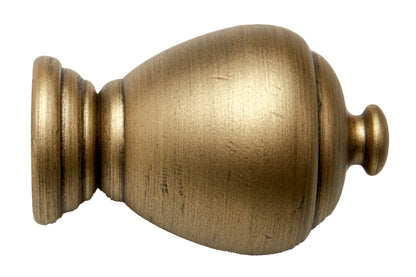 Hallis Modern Country Sugar Pot 45mm Wooden Curtain Pole Finial - Gold Black