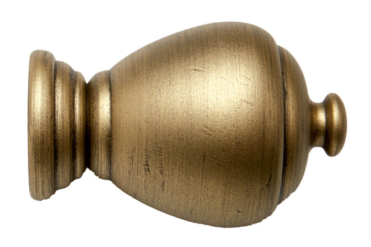 Hallis Modern Country Sugar Pot 45mm Wooden Curtain Pole Finial - Gold Black