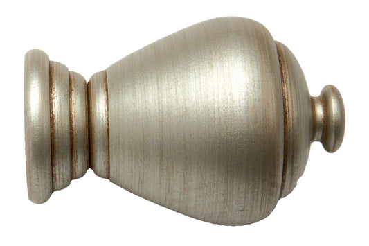 Hallis Modern Country Sugar Pot 45mm Wooden Curtain Pole Finial - Satin Silver