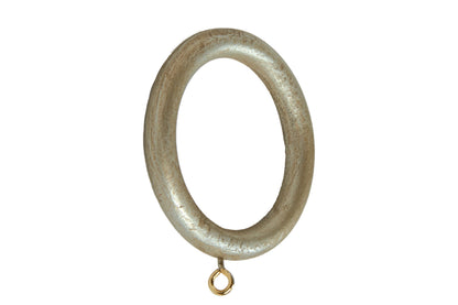 Modern Country 45mm Wooden Curtain Rings (Pack of 6) - Satin Silver