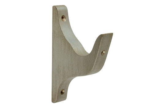 Hallis Modern Country 45mm Wooden Curtain Pole Architrave Bracket - Satin Silver