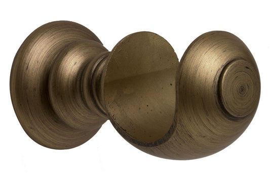 Hallis Modern Country 45mm Wooden Curtain Pole Cup Bracket - Gold Black