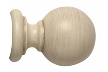 Hallis Modern Country Ball 55mm Wooden Curtain Pole Finial - Brushed Cream