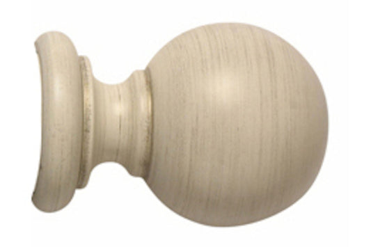 Hallis Modern Country Ball 55mm Wooden Curtain Pole Finial - Brushed Cream