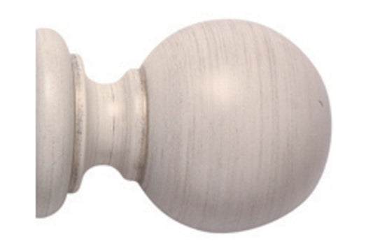 Hallis Modern Country Ball 55mm Wooden Curtain Pole Finial - Brushed Ivory