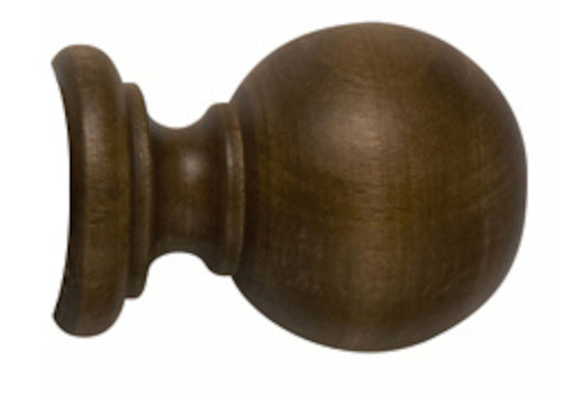 Hallis Modern Country Ball 55mm Wooden Curtain Pole Finial - Dark Oak