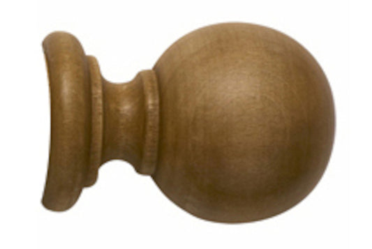 Hallis Modern Country Ball 55mm Wooden Curtain Pole Finial - Light Oak