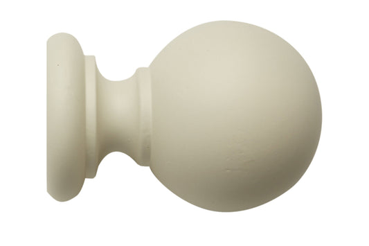Hallis Modern Country Ball 55mm Wooden Curtain Pole Finial - Pearl