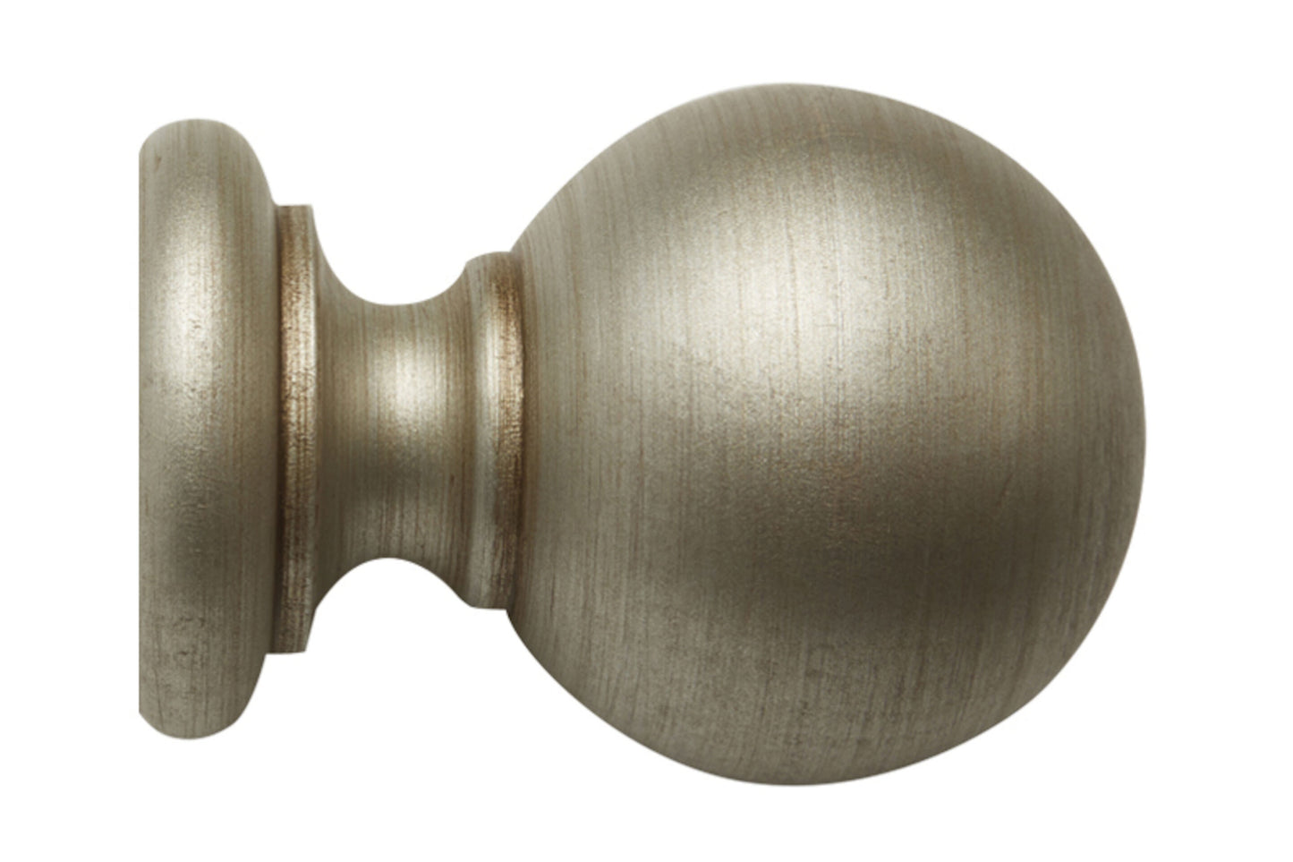 Hallis Modern Country Ball 55mm Wooden Curtain Pole Finial - Satin Silver