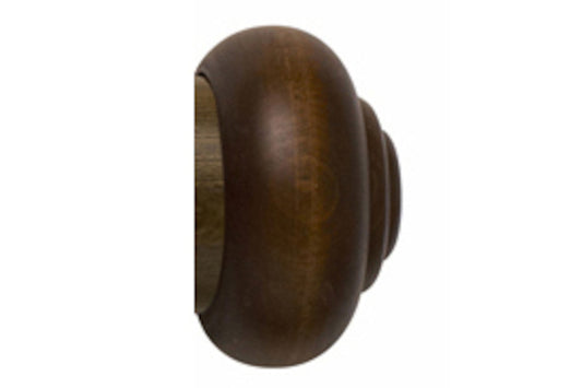 Hallis Modern Country Button 55mm Wooden Curtain Pole Finial - Dark Oak