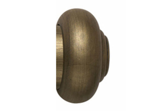 Hallis Modern Country Button 55mm Wooden Curtain Pole Finial - Gold Black