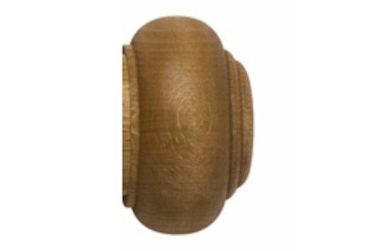 Hallis Modern Country Button 55mm Wooden Curtain Pole Finial - Light Oak