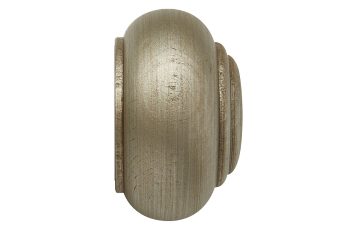 Hallis Modern Country Button 55mm Wooden Curtain Pole Finial - Satin Silver