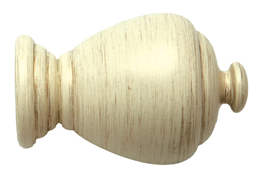 Hallis Modern Country Sugar Pot 55mm Wooden Curtain Pole Finial - Brushed Cream