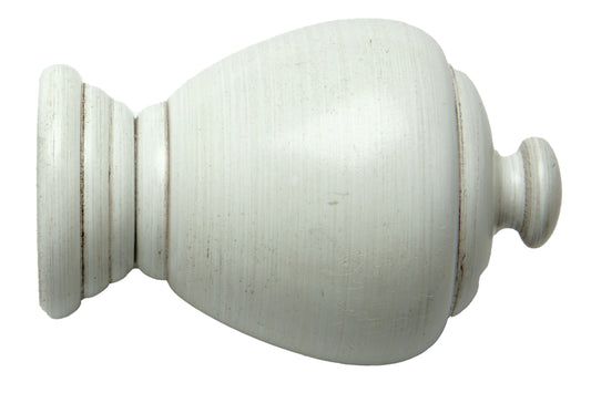 Hallis Modern Country Sugar Pot 55mm Wooden Curtain Pole Finial - Brushed Ivory