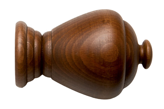 Hallis Modern Country Sugar Pot 55mm Wooden Curtain Pole Finial - Dark Oak