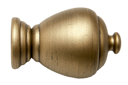 Hallis Modern Country Sugar Pot 55mm Wooden Curtain Pole Finial - Gold Black