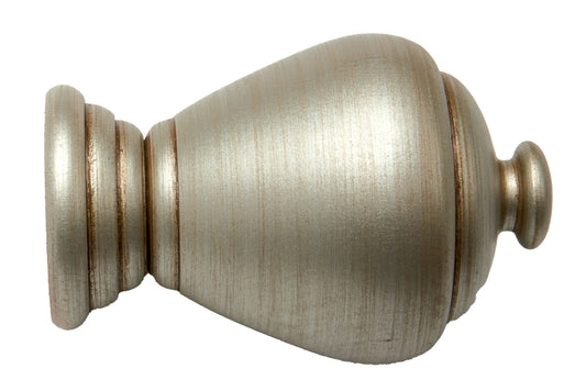 Hallis Modern Country Sugar Pot 55mm Wooden Curtain Pole Finial - Satin Silver