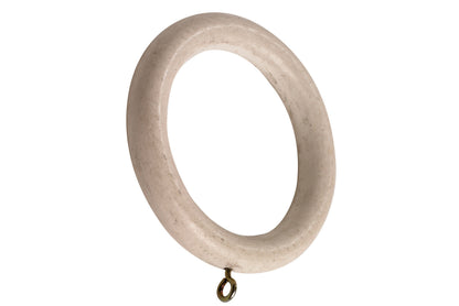 Modern Country 55mm Wooden Curtain Rings (Pack of 6) - Brushed Ivory