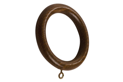 Modern Country 55mm Wooden Curtain Rings (Pack of 6) - Dark Oak