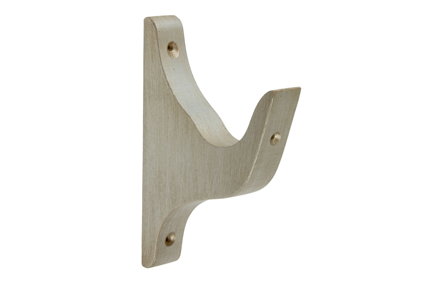 Hallis Modern Country 55mm Wooden Curtain Pole Architrave Bracket - Satin Silver