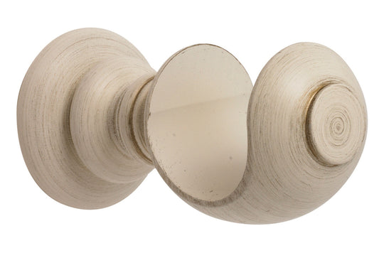 Hallis Modern Country 55mm Wooden Curtain Pole Cup Bracket - Brushed Cream