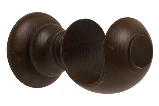 Hallis Modern Country 55mm Wooden Curtain Pole Cup Bracket - Dark Oak