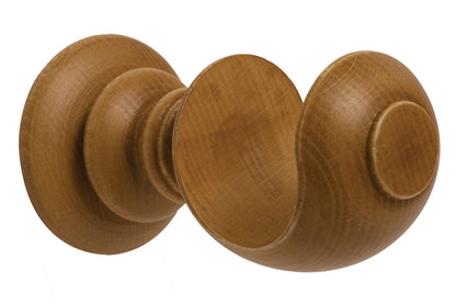 Hallis Modern Country 55mm Wooden Curtain Pole Cup Bracket - Light Oak