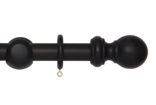 Hallis Woodline 28mm Wooden Curtain Pole - Black