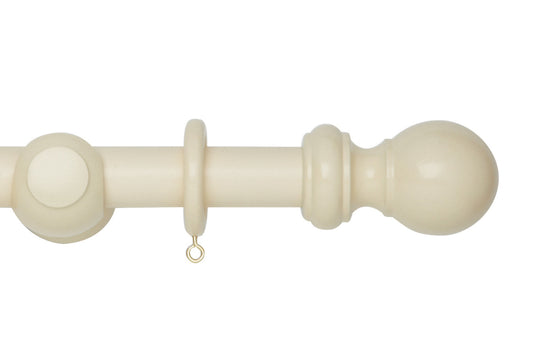 Hallis Woodline 28mm Wooden Curtain Pole - Cream