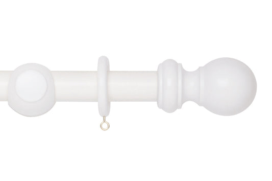 Hallis Woodline 28mm Wooden Curtain Pole - White