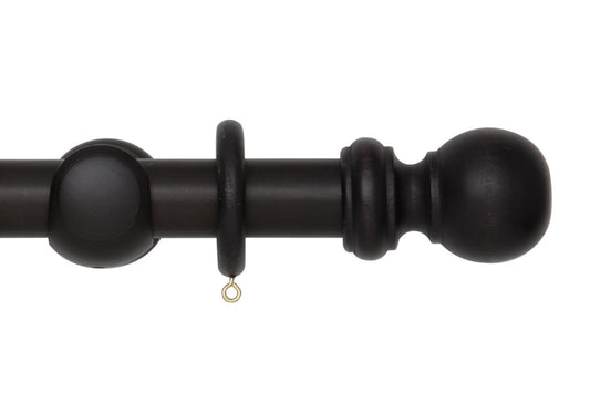 Hallis Woodline 35mm Wooden Curtain Pole - Black