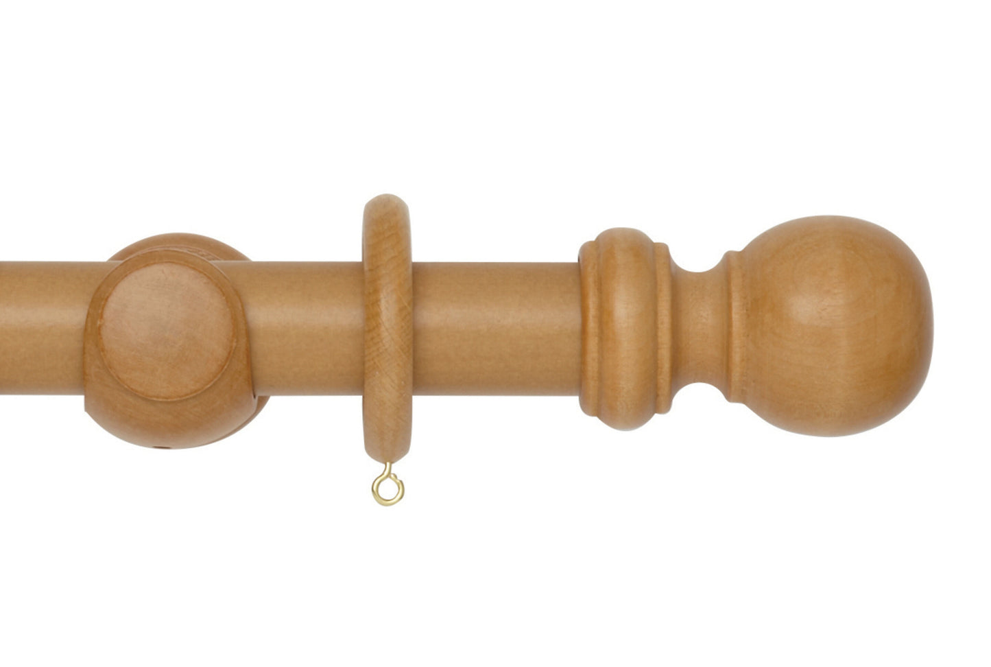 Hallis Woodline 35mm Wooden Curtain Pole - Light Oak