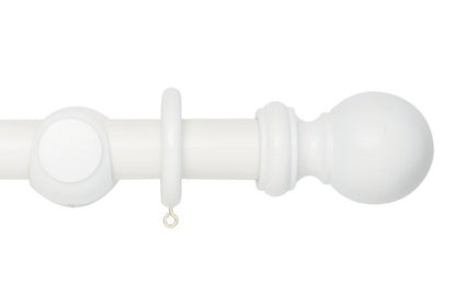 Hallis Woodline 35mm Wooden Curtain Pole - White