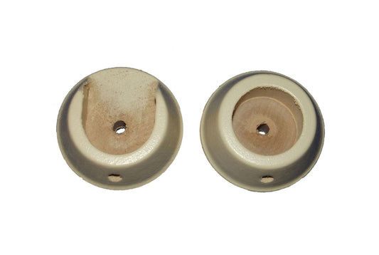 Hallis Woodline 28mm Wooden Recess Brackets (Pair) - Cream