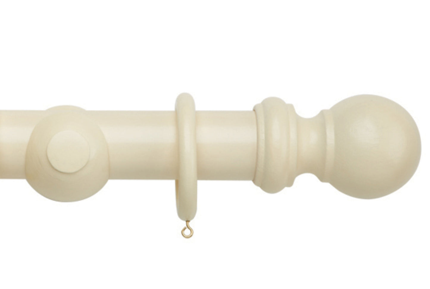Hallis Woodline 50mm Wooden Curtain Pole - Cream