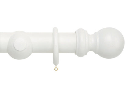 Hallis Woodline 50mm Wooden Curtain Pole - White
