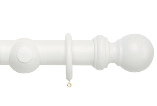 Hallis Woodline 50mm Wooden Curtain Pole - White