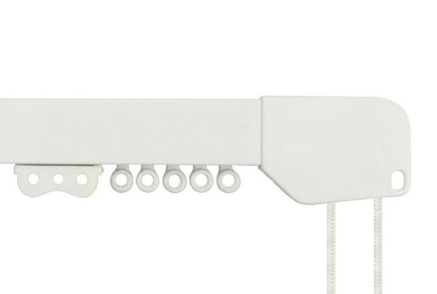 Hallis Superglide Flat Corded Metal Curtain Track - White
