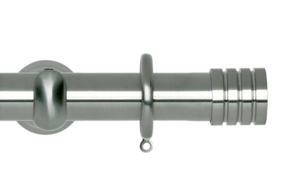 Hallis Neo Stud 28mm Metal Curtain Pole (Cup Brackets) - Stainless Steel
