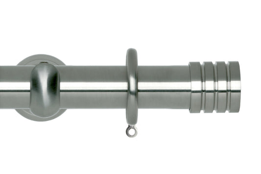 Hallis Neo Stud 28mm Metal Curtain Pole (Cup Brackets) - Stainless Steel