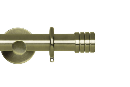 Hallis Neo Stud 28mm Metal Curtain Pole (Cylinder Brackets) - Spun Brass