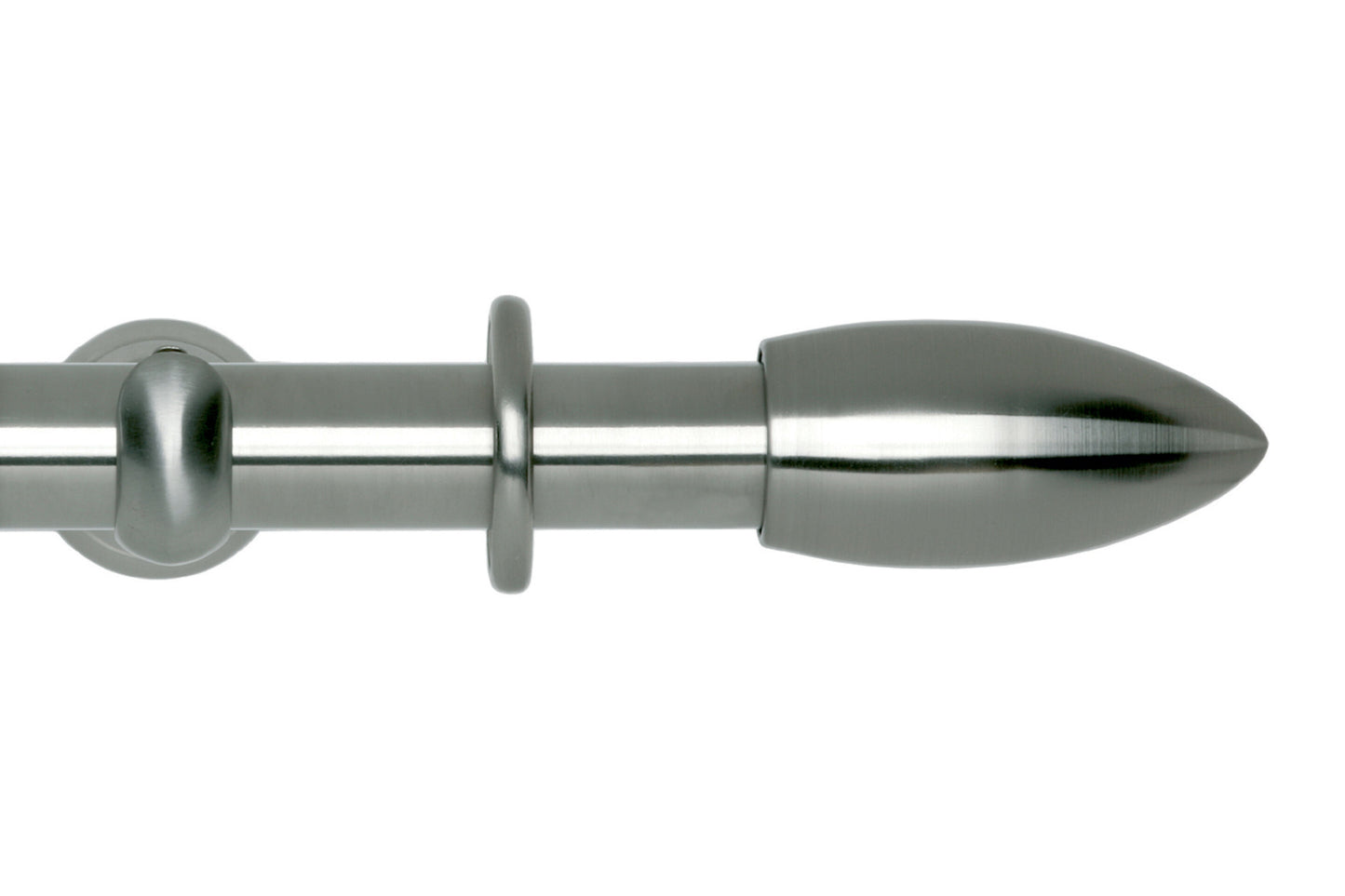 Hallis Neo Bullet 28mm Metal Curtain Pole (Cup Brackets) - Stainless Steel